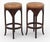 Pair of Dessin Fournir Macassar Ebony & Leather Jansen Bar Counter Stools.