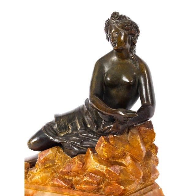 Black Bronze Semi-Nude Classical Ladies Sculptures or Bookends, 19th Century, Set of 2 For Sale - Image 8 of 17