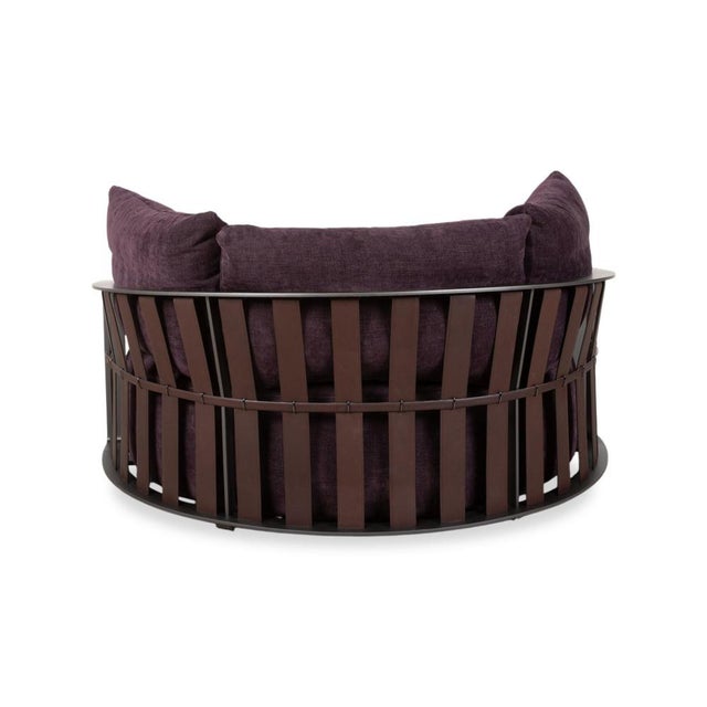 Scarlett Fabric Two-Seater Sofa in Lilac, Aubergine, and Violet with Casters by Poltrona Frau For Sale - Image 15 of 18