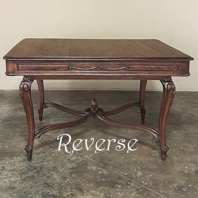 Antique Country French Louis XVI Oak Writing Desk ~ Game Table For Sale In Baton Rouge - Image 6 of 16
