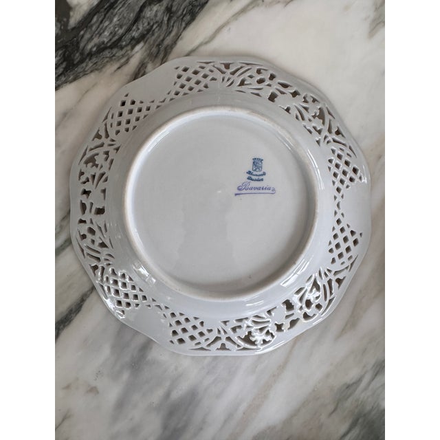 Vintage Schumann Bavaria Chateau Pattern Compote and Luncheon Plate - A Pair For Sale - Image 10 of 17