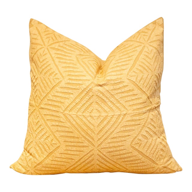 Indian Yellow Handmade Pillow Cover For Sale