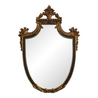 Cornucopia Shield Design Decorative Painted Mirror For Sale