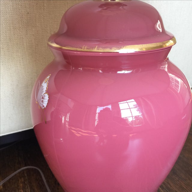 Salmon Colored Glass Ginger Jar Lamps A Pair Chairish