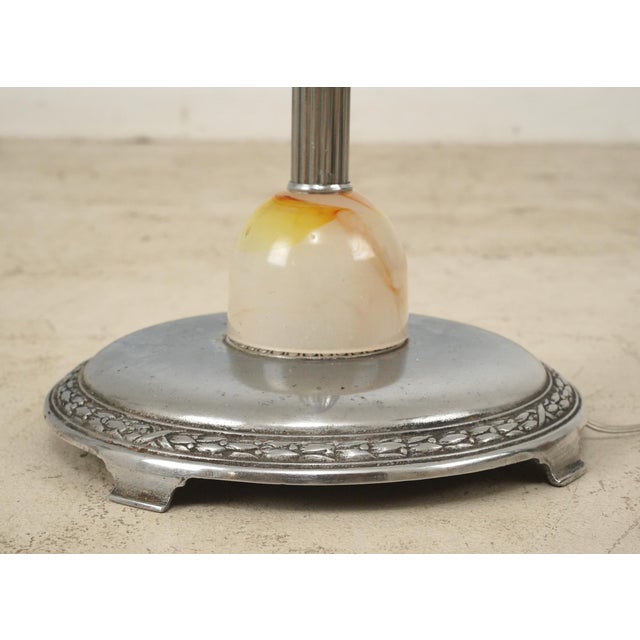 Vintage Mythic Hippocampus Celluloid Nickel Floor Lamp For Sale In New York - Image 6 of 9