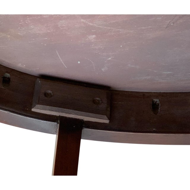 Antique English Edwardian Mahogany & Satinwood Marquetry Oval Occasional Table England C. 1900 For Sale - Image 11 of 11