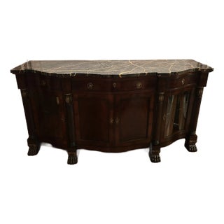 Henredon Historic Natchez Marble Top Mahogany Buffet For Sale