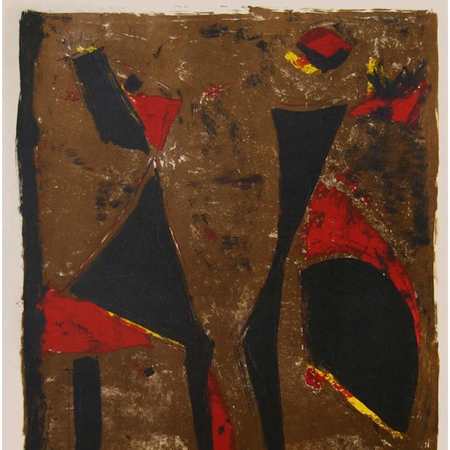 Red Knight on Brown Background - Original Lithograph by Marino Marini - 1961 1961 For Sale - Image 3 of 5