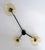 Italian Trio Black Powder Coat Amber Bubbles Glass Flush Mount by Fabio LTD For Sale - Image 3 of 5