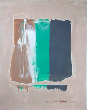 Static 426 Framed Abstract Brown / Green Painting