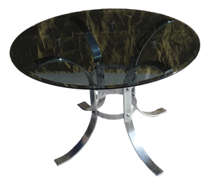 Glass and Chrome Dining Table, 1970s