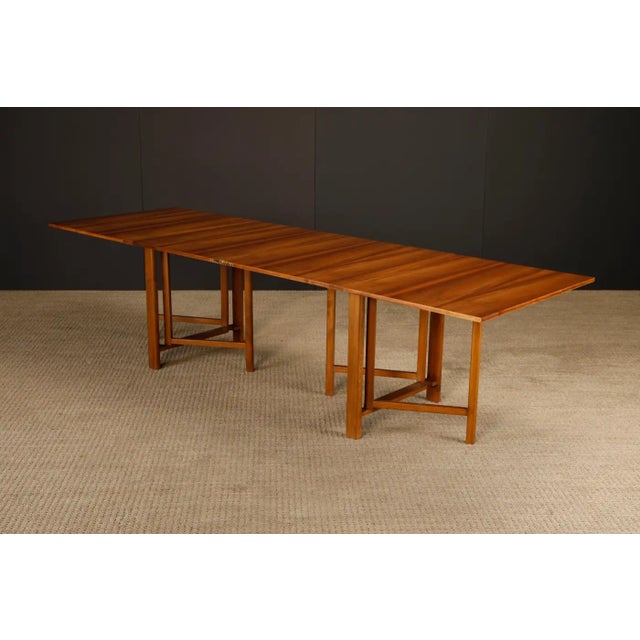 Attributed to Bruno Mathsson Attributed 'Maria' Drop-Leaf Folding Table in Walnut, Sweden, C 1950s For Sale - Image 9 of 18