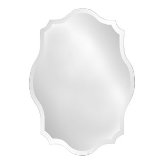 Frameless Scalloped Mirror Long For Sale