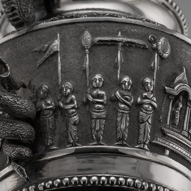 Antique 19th Century Indian Silver Cobra Handled Sugar Bowl, Madras, 1890 For Sale - Image 13 of 18