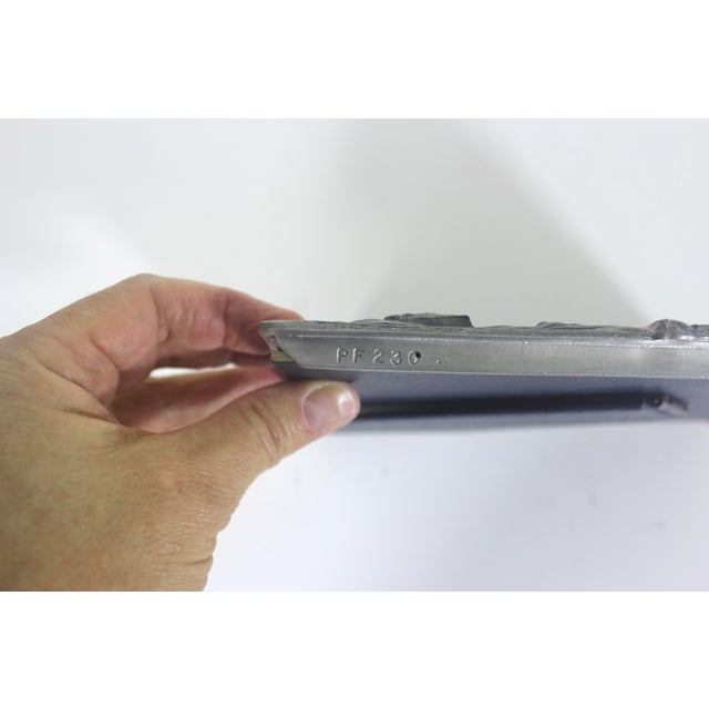 Vintage Pewter Cat Picture Frame 5 X 7 Large Seagull Canada Easel Table Top Photograph Portrait Rectangular Photo Pf230 For Sale - Image 9 of 9