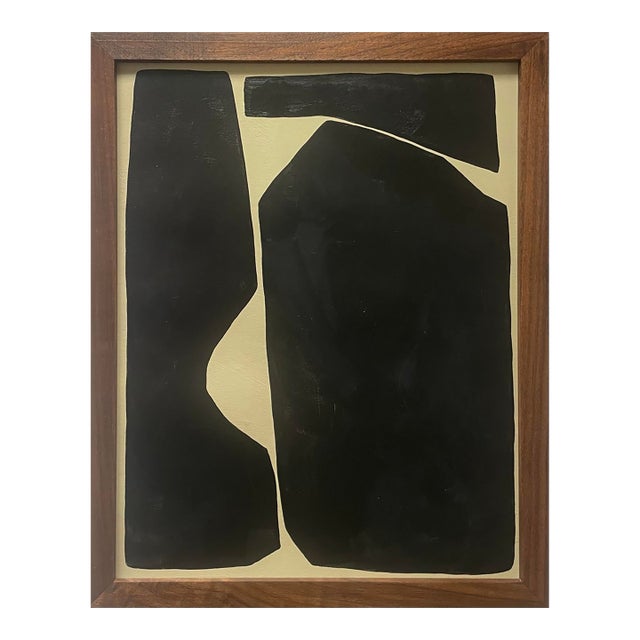 2026 "Elementi No. 2" Contemporary Abstract Minimalist Painting on Paper by Artist r.k. Red For Sale