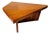 Vintage MCM Triangular Veneer Coffee Table With Geometric Pedestal Base For Sale
