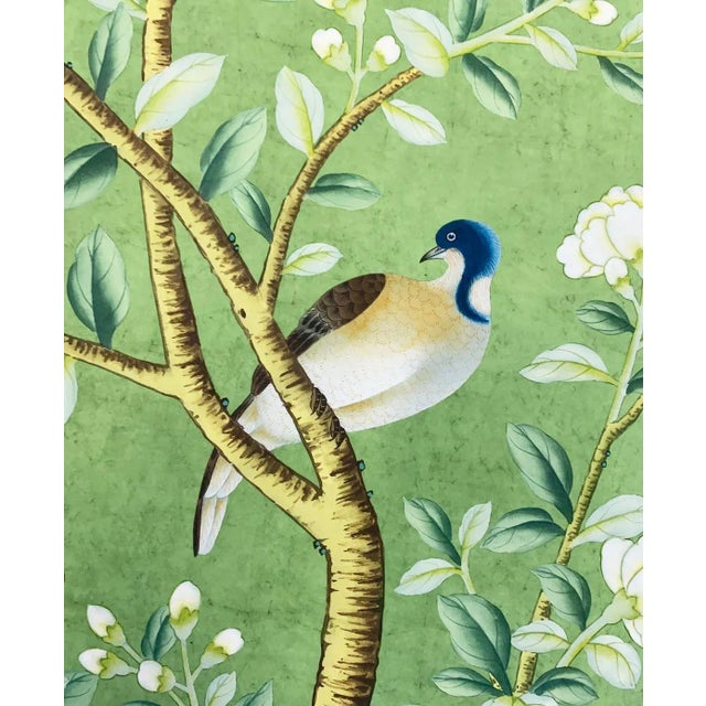 20“*40”/Panel, a Set of Two Chinoiserie Floral Wall Artwork, No Frame, Tea Paper For Sale - Image 6 of 7