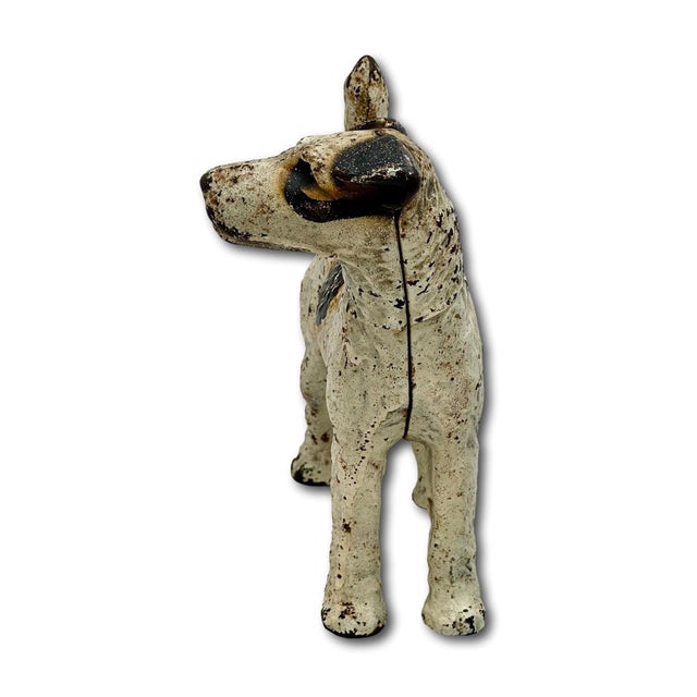Oxblood Red Vintage 1930s American Hubley Manufacturing Company Cast Iron Fox Terrier Dog Doorstop For Sale - Image 8 of 18