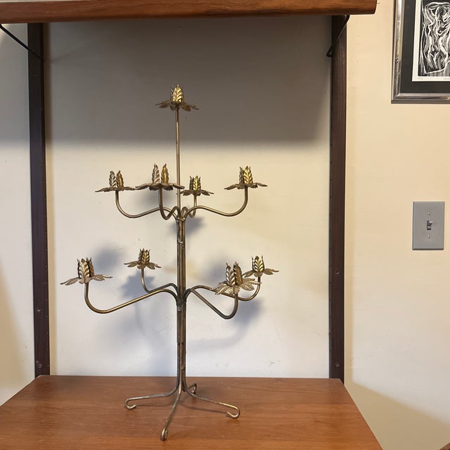 Metal 1960s Large Swedish Friendship Candle Tree Candelabra Center Piece in the Manner of Josef Frank For Sale - Image 7 of 7
