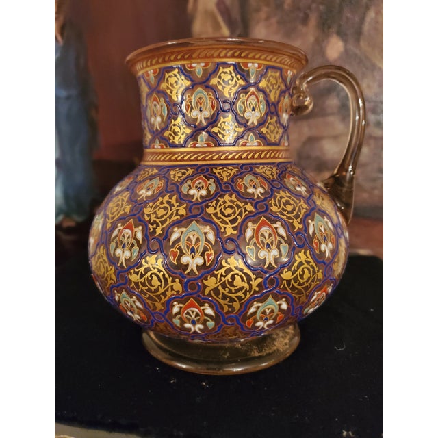 Glass Antique Museum Art Glass Jug Philippe-Joseph Brocard For Sale - Image 7 of 11