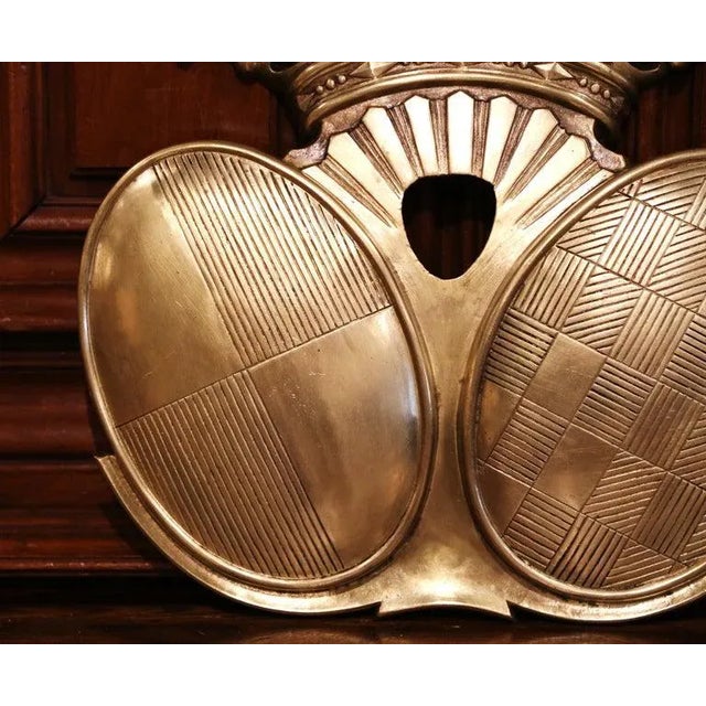 Late 19th Century 19th Century French Napoleon III Patinated Bronze Wall Hanging Family Crest For Sale - Image 5 of 9