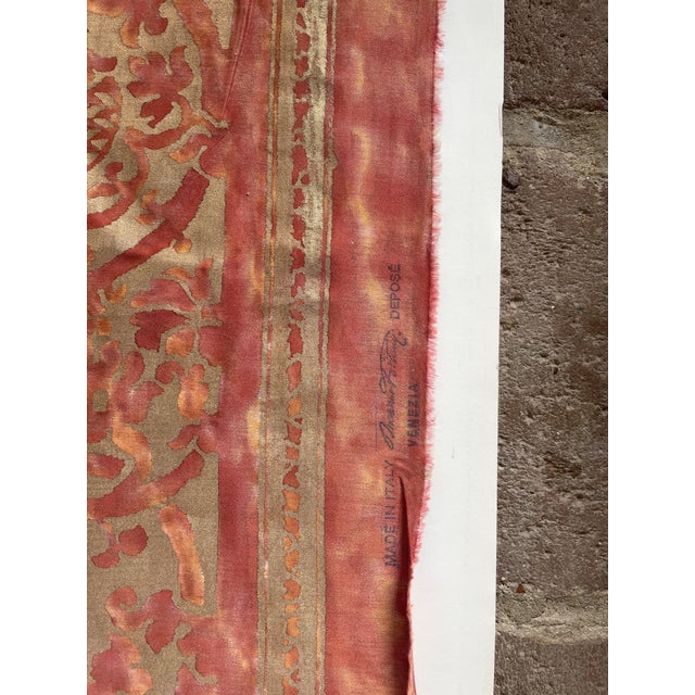 Gothic Authentic Mariano Fortuny “Orsini” Rust and Gold Textile - 5 Yards For Sale - Image 3 of 6