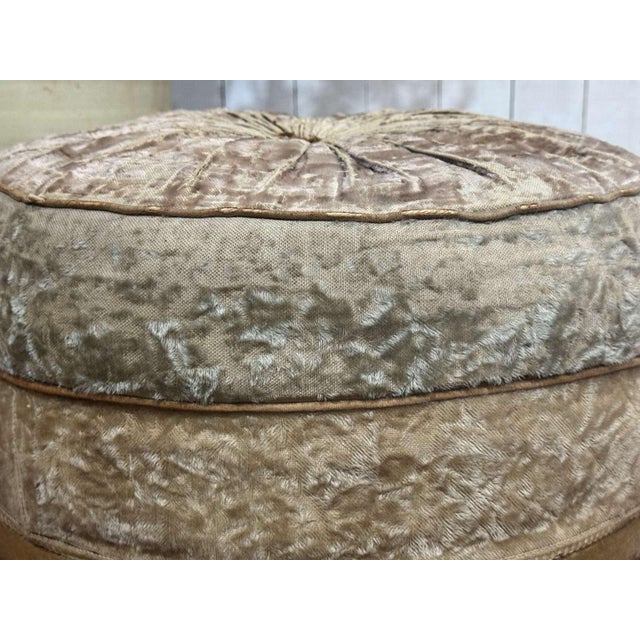 Art Deco Pouf in Beige Fabric, 1930s For Sale - Image 6 of 10
