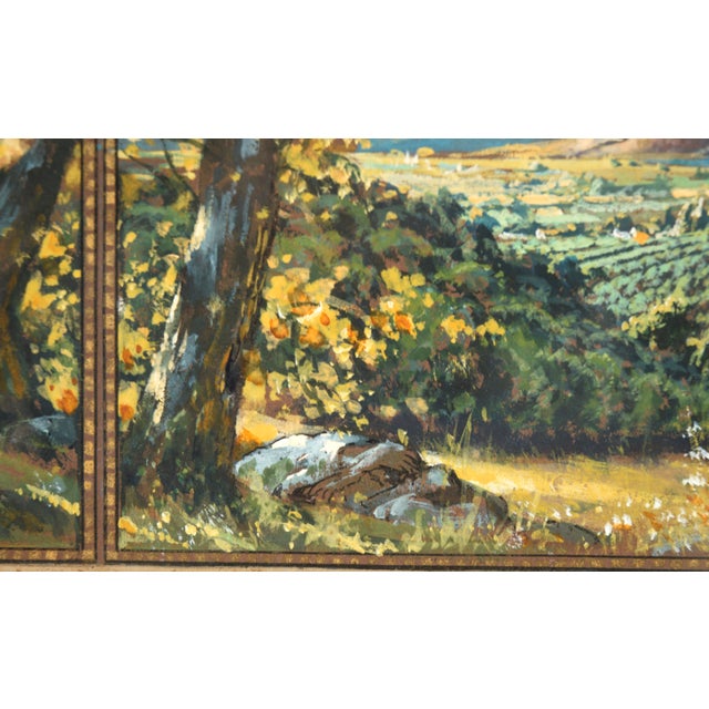Paper Looking Out Over the Vineyards, Early 20th Century Landscape Panorama by California School For Sale - Image 7 of 9