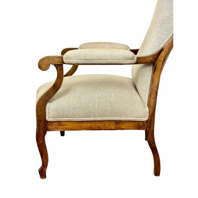 Brown French Voltaire Armchair, 1940s For Sale - Image 8 of 11