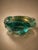 Mid-Century Modern Vintage Murano Style Bullicante Green Art Glass Ashtray, Mid-Century Modern Italian Glass Bowl For Sale - Image 3 of 9