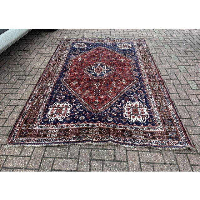 Large Vintage Knotted Rug For Sale - Image 3 of 16