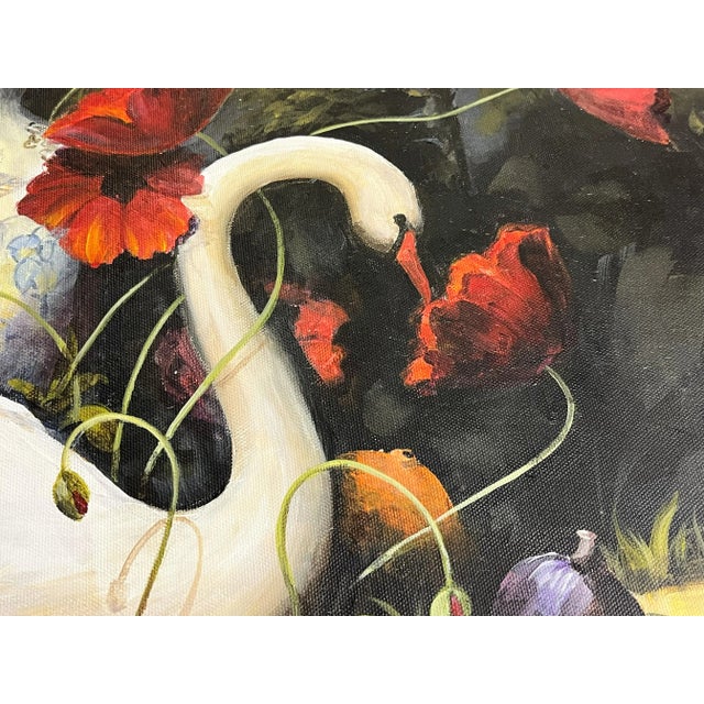 Wood Signed Original Painting on Canvas by Karen Reinhart (American, 1938-2023) For Sale - Image 7 of 12