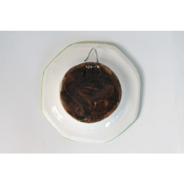 Ceramic Vintage Hand-Painted/Glazed Majolica Fish Platter Wall Hanging For Sale - Image 7 of 7