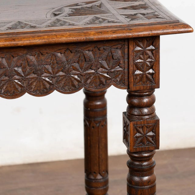 19th Century Carved French Oak Side Table For Sale - Image 9 of 13