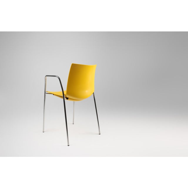 Mid-Century Yellow Chair with Metal Frame and Plastic Seat, Belgium For Sale - Image 11 of 12