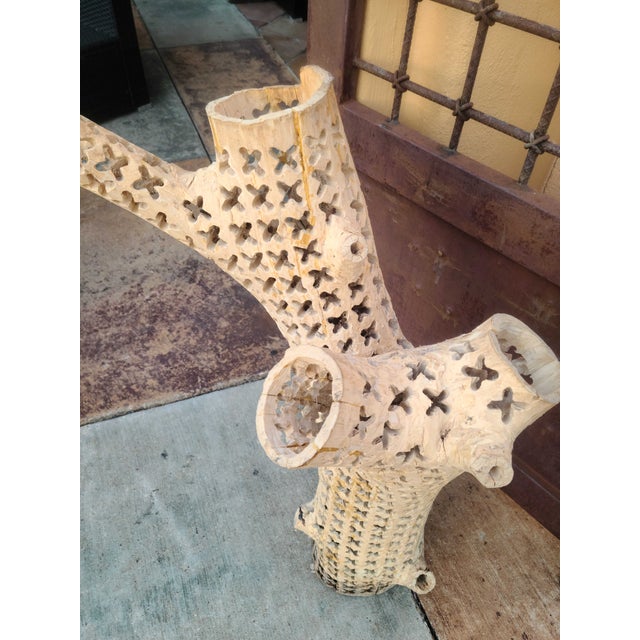 Hand-Carved Organic Wood Sculpture, 34.5"h – Organic Modern Sculptural Statement For Sale - Image 4 of 4