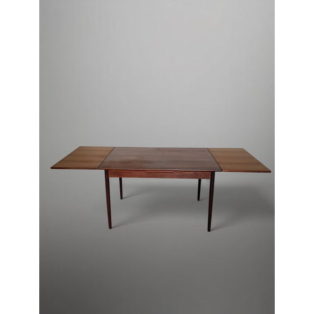 Brown Mid-Century Scandinavian Teak Extendable Dining Table, 1950s For Sale - Image 8 of 13