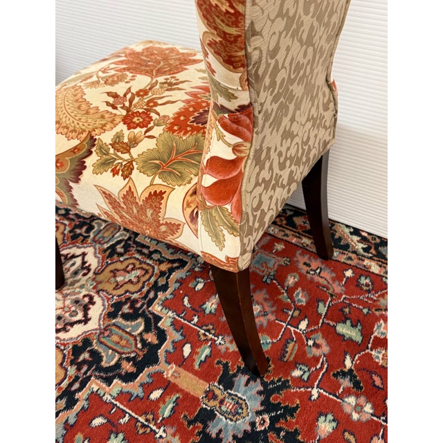 Contemporary Floral Side Chairs, a Pair For Sale - Image 10 of 12