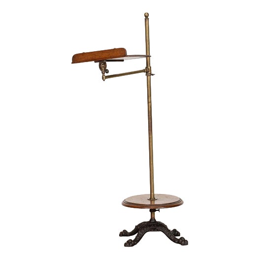 19th Century English Brass Reading Stand Table, 1880 For Sale