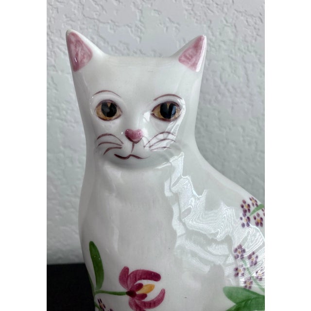 Off-white Whimsical Late 20th-Century Highly Glazed Earthenware Kitty by n.s. Gustin For Sale - Image 8 of 13