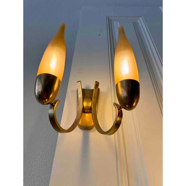 Vintage Italian Sconce attributed to Angelo Lelli for Arredoluce, 1950s, set of 3 For Sale - Image 9 of 18