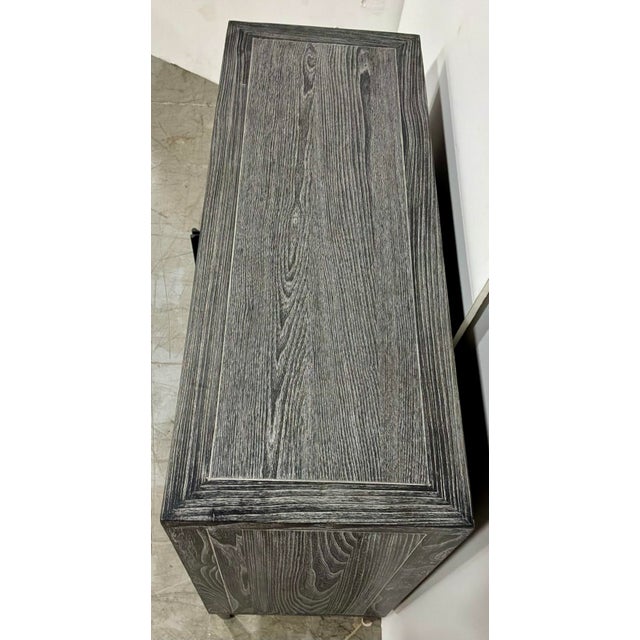 Modern Farmhouse Gray Wood Two Door Cabinet For Sale - Image 4 of 8