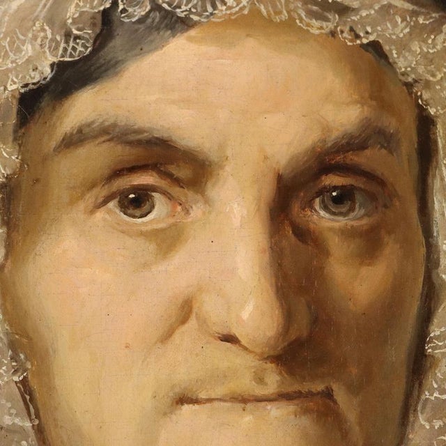 Lombard School Artist, Female Portrait, 19th Century, Oil Painting on Canvas, Framed For Sale - Image 5 of 12