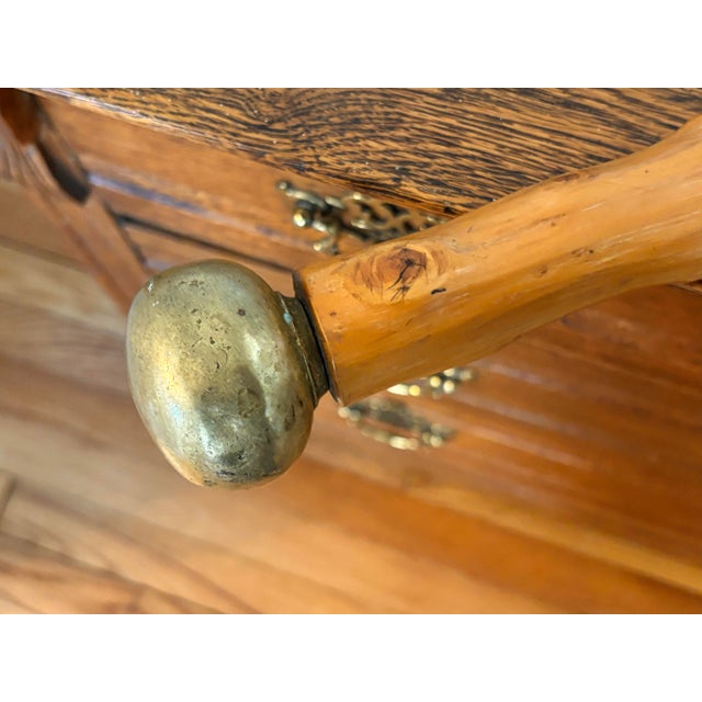 Knobby Cane Walking Stick With Brass Ball Topper For Sale - Image 4 of 7