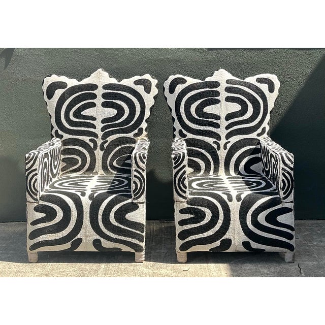 Vintage Boho Beaded Lounge Chairs - a Pair For Sale - Image 10 of 12