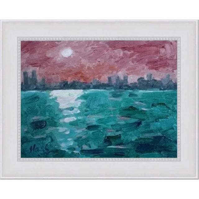 Wood Quiet Places & Journeys — Cityscape Sunset (Original Oil Landscape) For Sale - Image 7 of 7