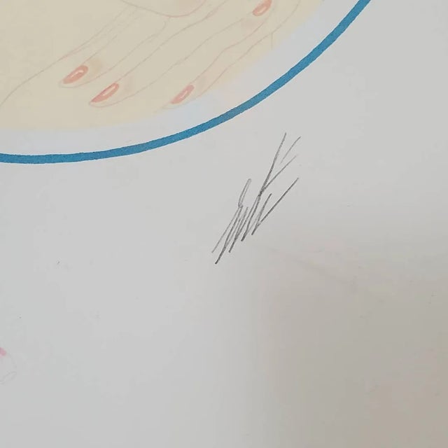 1970s Erté Signed Serigraph Pair – Yellow Turban Ap 60/60 & Rose Turban 264/300 Framed For Sale - Image 9 of 12