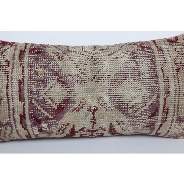Hanmade Oushak Rug Lumbar Pillow Cushion Cover -15'' X 30'' For Sale In Tampa - Image 6 of 11
