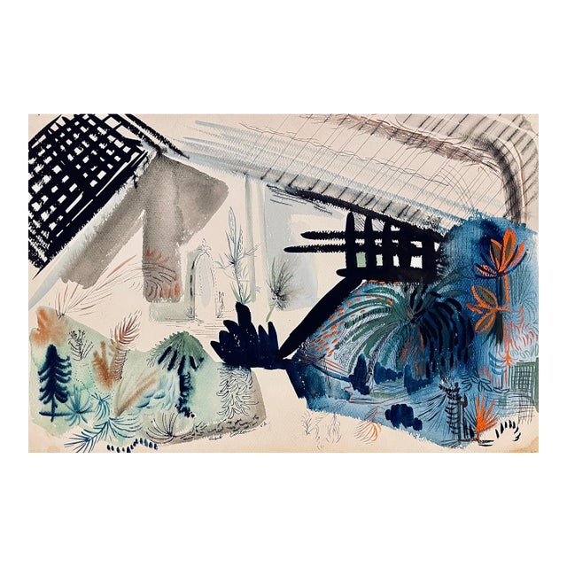 1952 Robert Colborne Mid Century Modern Landscape Painting For Sale